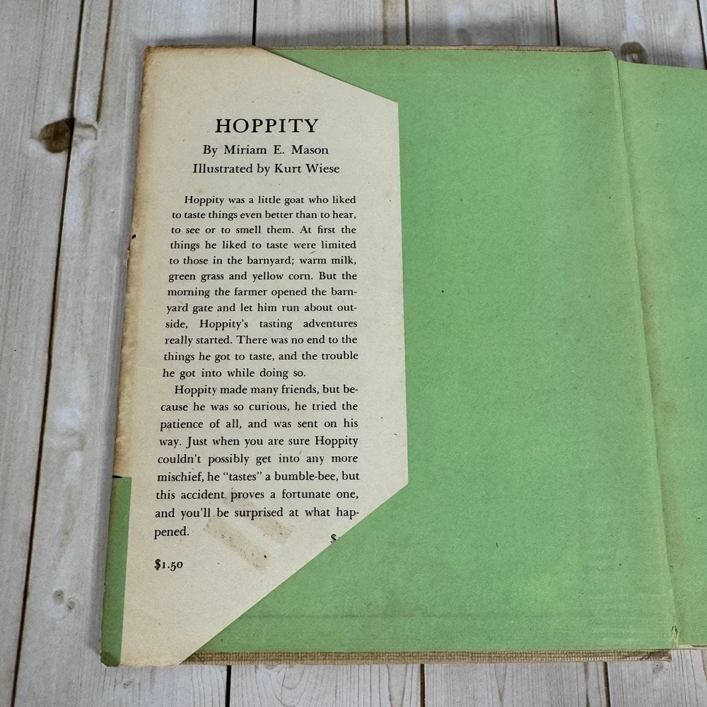 Hoppity Miriam E. Mason 1947 First Printing Illustrated Macmillan Children's